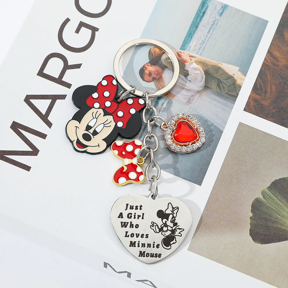 Disney Minnie Mouse Keychain Popular Mouse Pendant Backpack Travel Accessories Fashion Minnie Pendant Keychain for Women Gifts