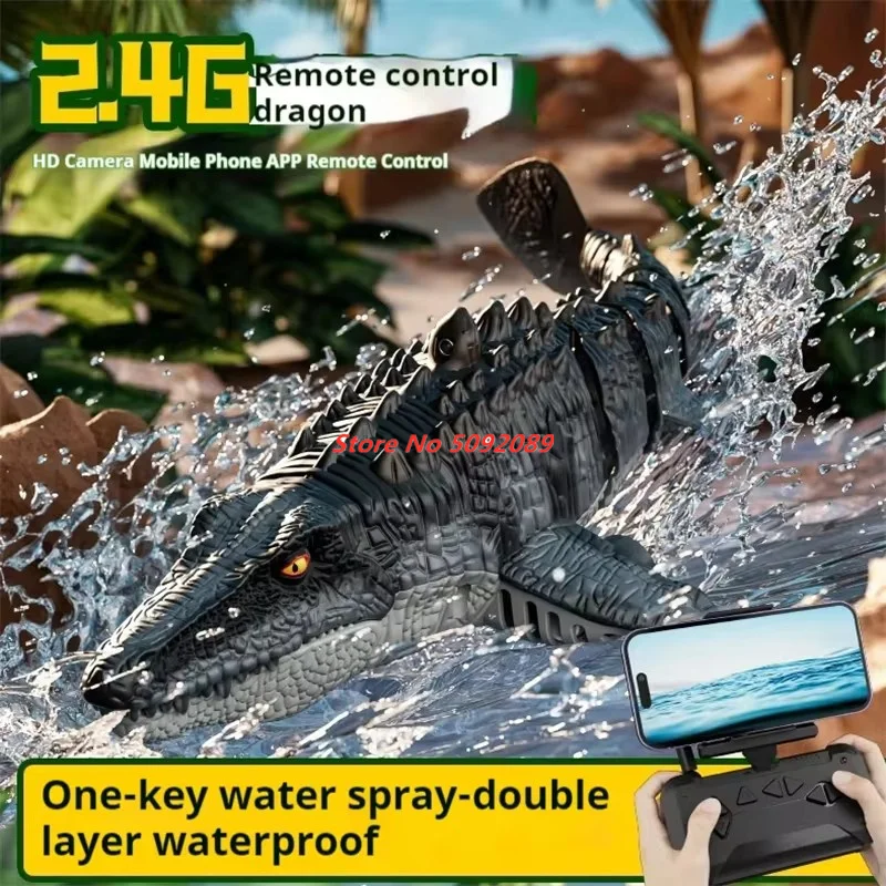 Rc Dinosaurier Mit HD Kamera Spray Wasser Spielzeug Ferngesteuertes Boot Hohe Simulation Dinosaurier Elektronische Roboter Boot Spielzeug Geschenke