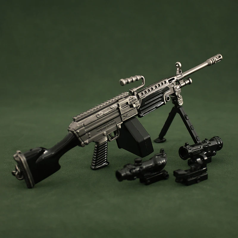 

Миниатюрная металлическая модель M249 в масштабе 1:6, 18 см (7,08 дюйма), с отсоединяемым прицелом и биподом, набор для самостоятельной сборки для демонстрации 12-дюймовых фигурок.