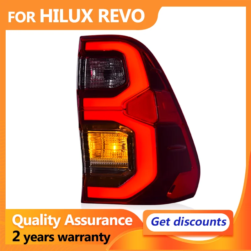 2PCS Tail Lamps For Toyota Hilux REVO ROCCO 2015-2021 Car Led Rear Lights Turn Signal Brake Reverse Day Light Exterior Back Lamp