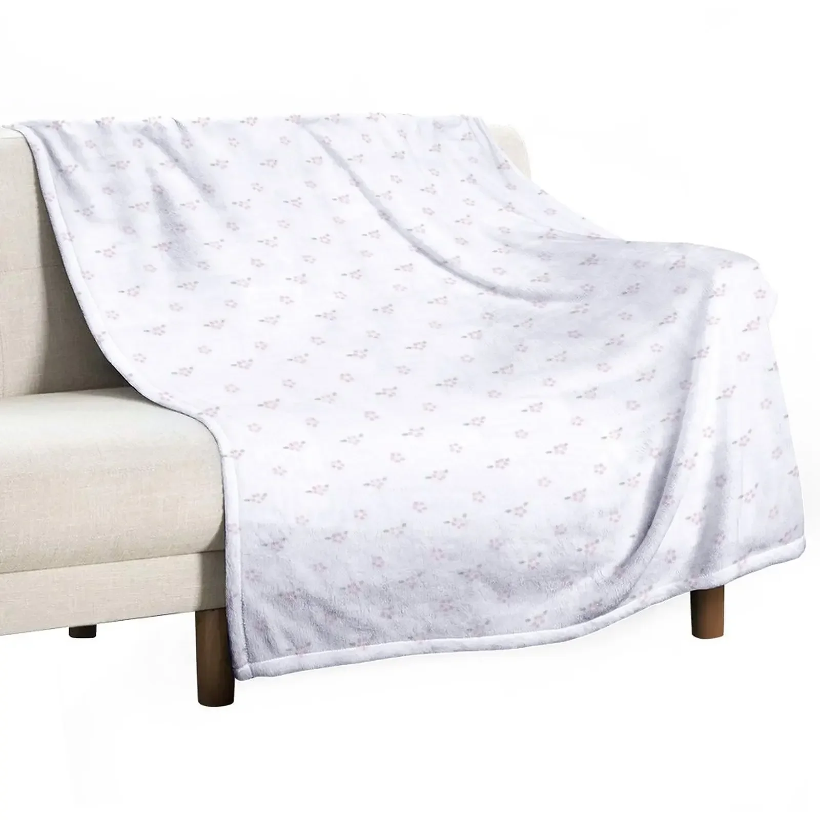 Cute Coquette pale pink flower repeating pattern Throw Blanket sofa bed Decorative Sofa Blankets