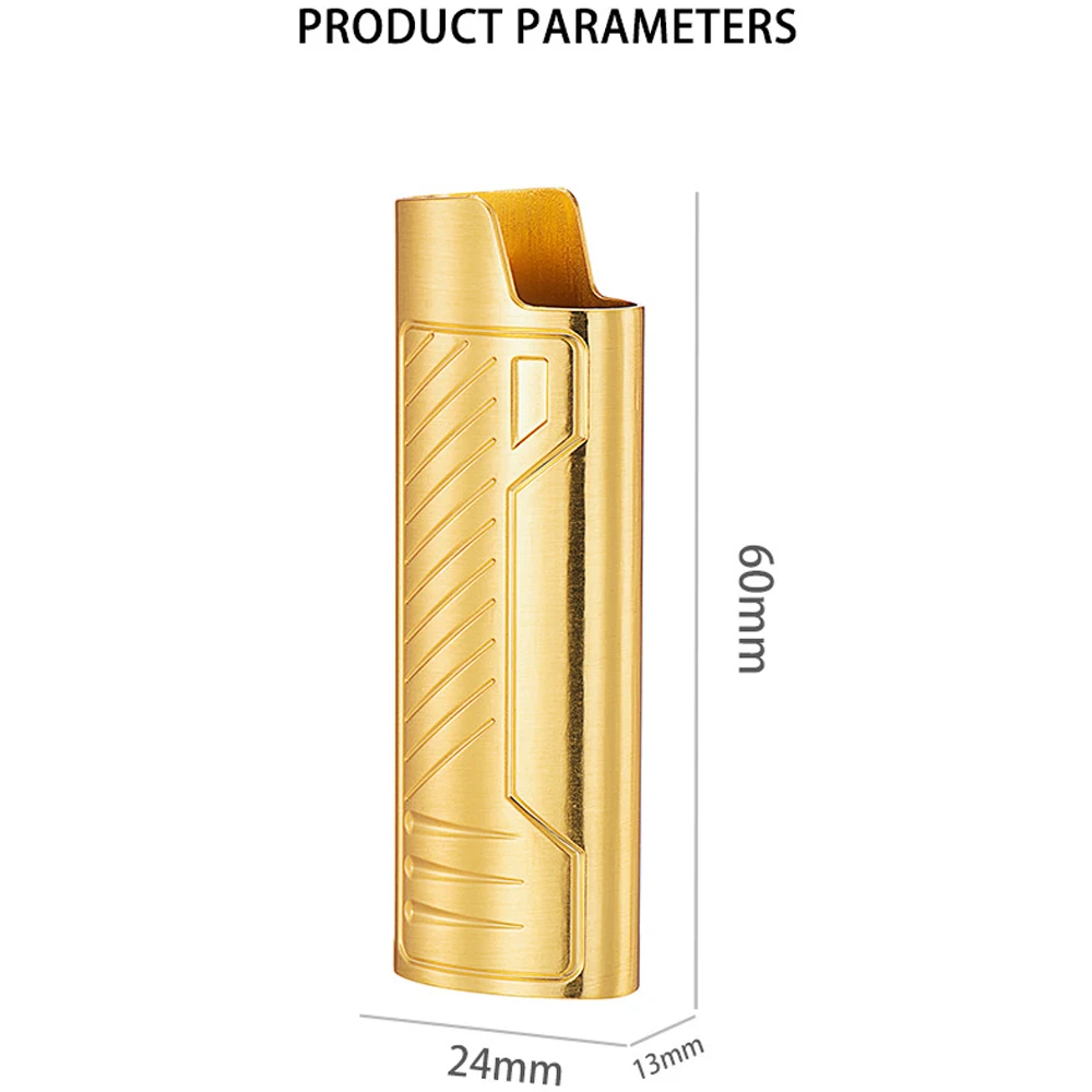 Exquisite Stripes BIC Lighter Cover Case Decorative Metal Shell Large Holder Full Size BIC j6 Gas Lighter 5 Colors Wholesale