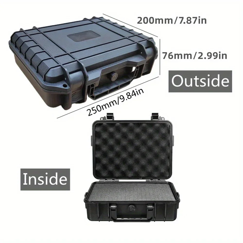 Wasserdichte Hartschalen-Tragetasche, Werkzeugkasten mit vorgeschnittenem Schaumstoff, Aufbewahrungsbox, Sicherheitsschutz, Organizer, Hardware-Box, schlagfest