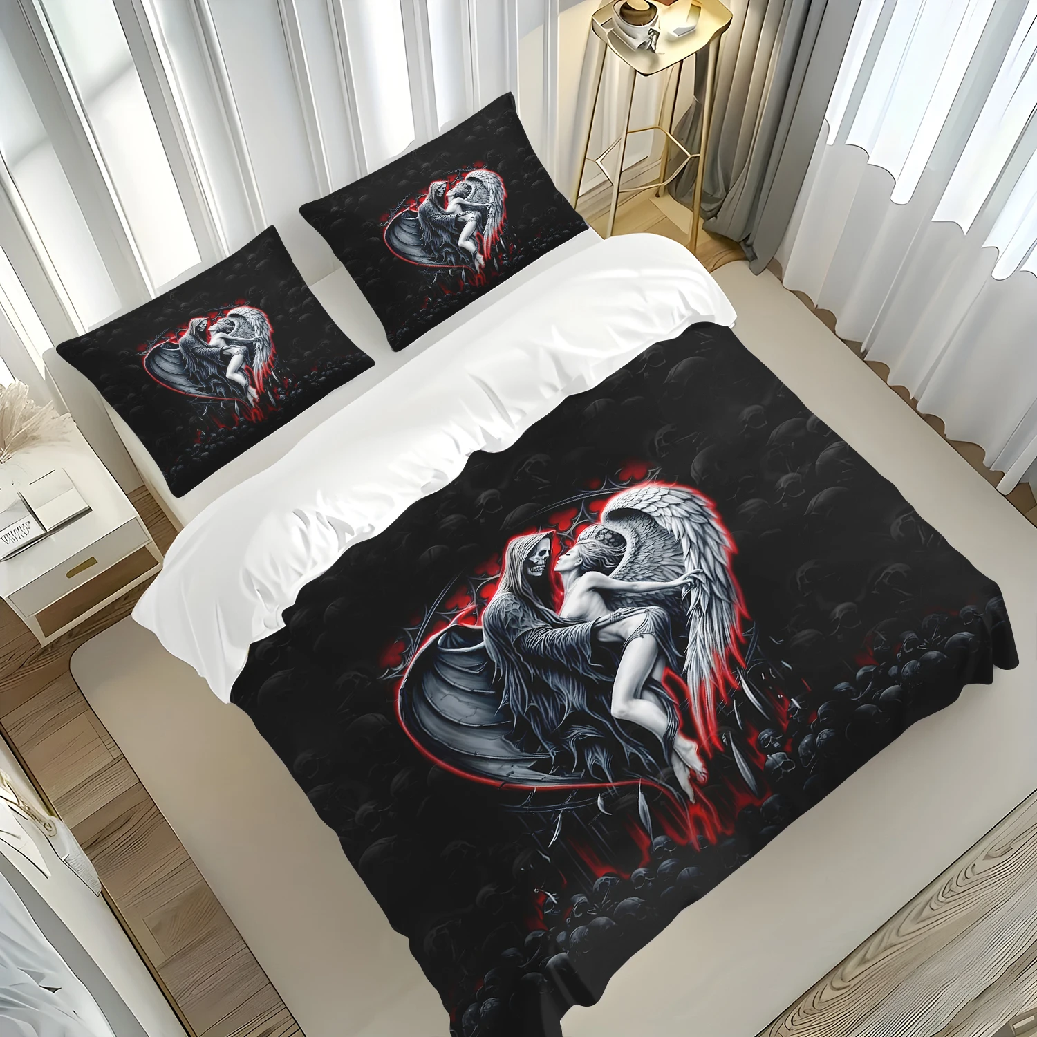 

Сексуальный комплект постельного белья с граффити в американском стиле, аниме-принт, детский, класс А, для дома, современный, размер Queen