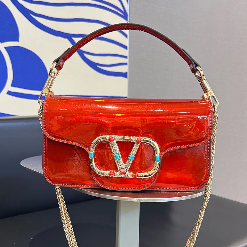 

Женская сумка с цепочкой и стразами – новинка Весна-Лето 2026, сумка с верхней ручкой и через плечо, вирусный тренд, стильная и качественная модель