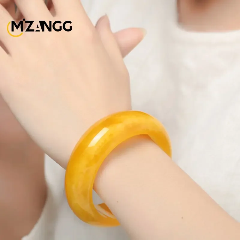 Chicken Oil Yellow Beeswax Personality Raw Stone Bracelet Luxury Amber Bracelet Female Style Bracelet Girlfriend Mother Gift