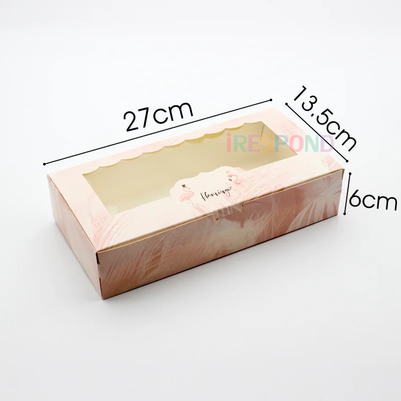 5PCS 27x13.5x6cm Gift Box Packaging Large Candy Boxes for wedding birthday party Favors Flamingo paper bag Window Decoracion