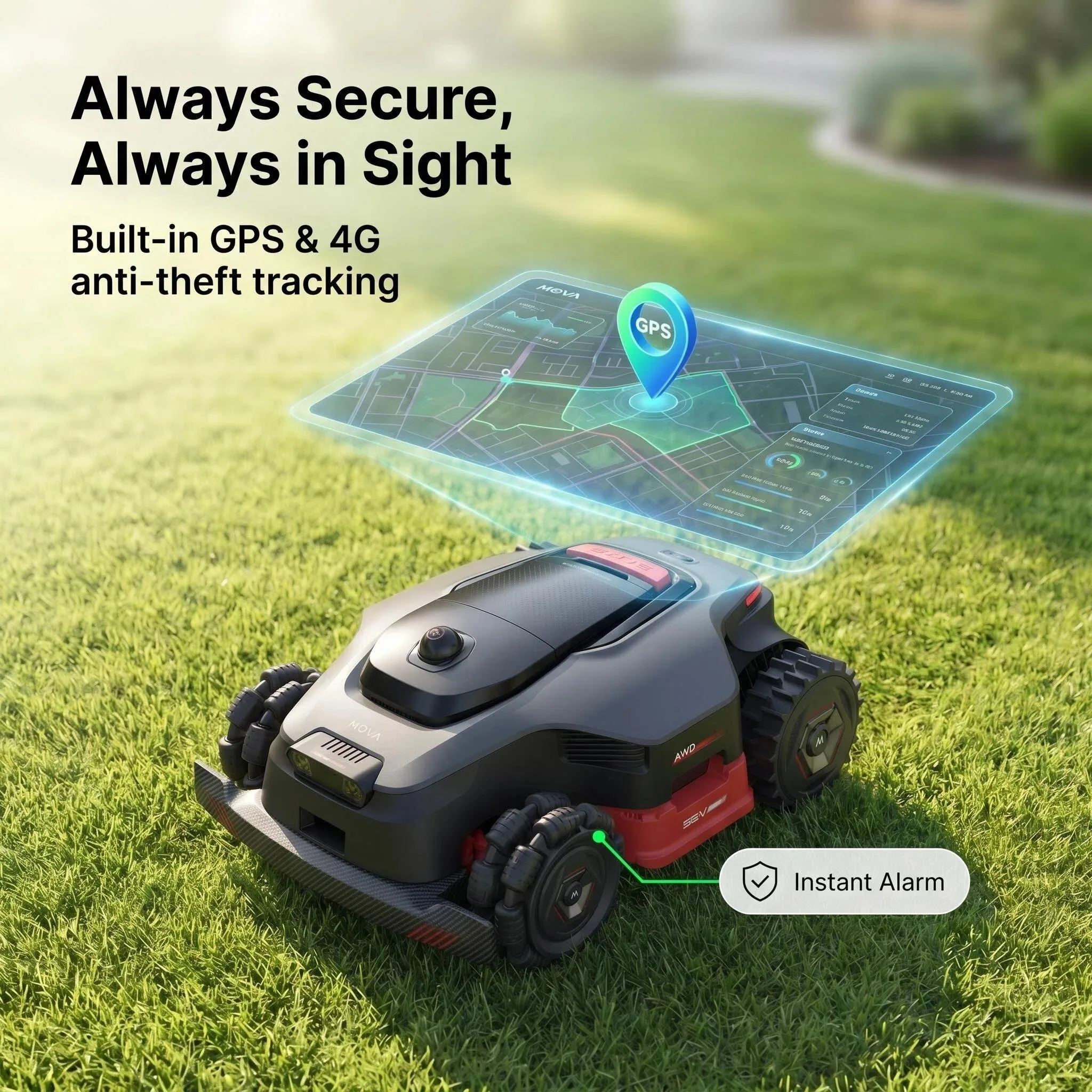Mova LiDax Ultra AWD Robotic Lawn Mower 3D LiDAR Navigation All-Wheel Drive 80% AI Obstacle Avoidance 1000-3000㎡