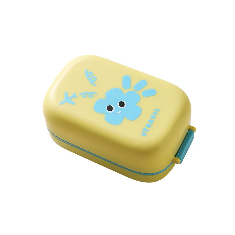 Portable Double Layer Soap Box Sealed Drain Design Mildew Proof Mini Soap Holder for Travel Business Trip