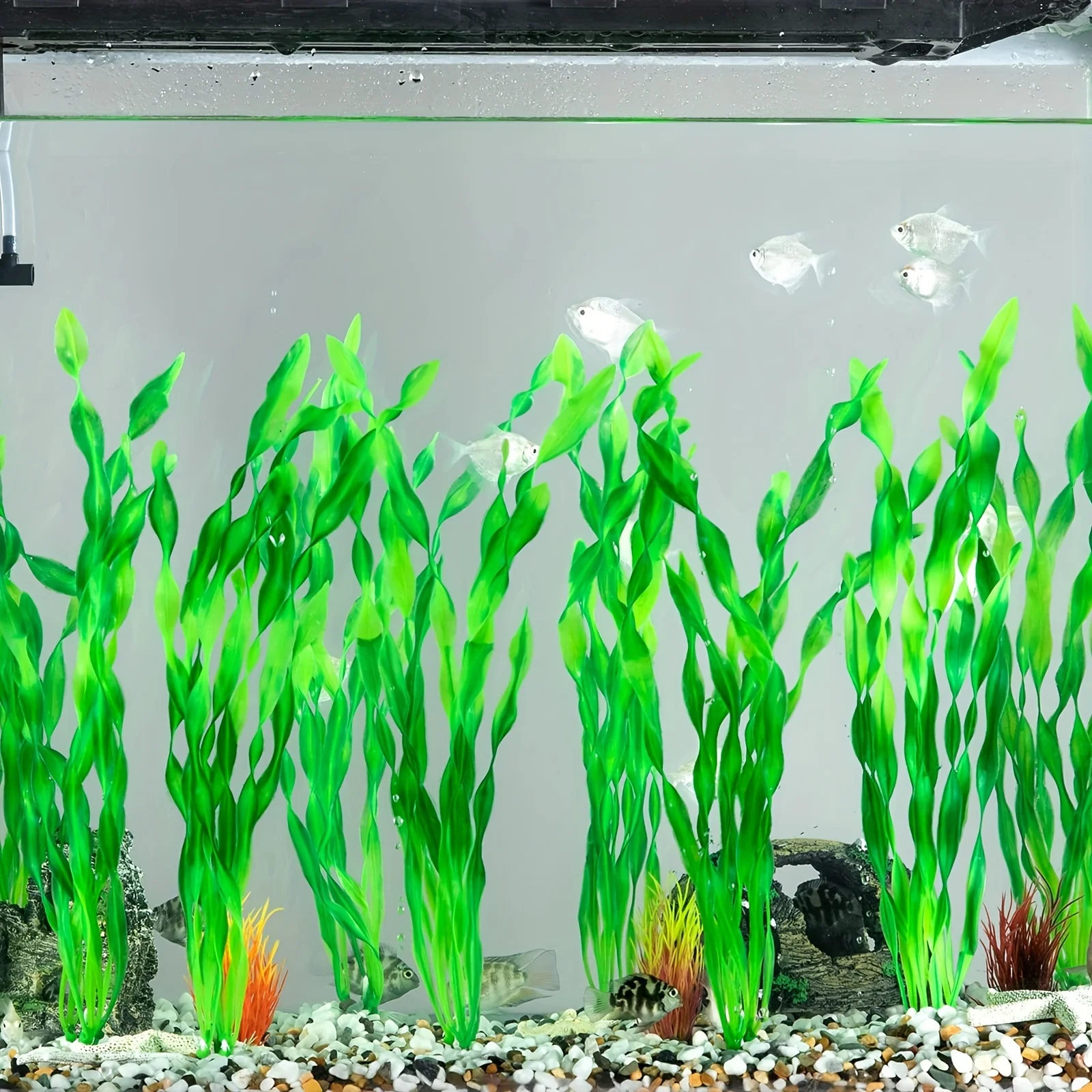 10 PCS Artificial Seaweed Water Plants For Aquarium, Plastic Fish Tank Plant Decorations