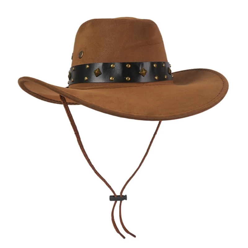 

Western Cowboy Hats Wide Brimmed Casual Fedoras Hat Gift for Boyfriend Hat K3KF