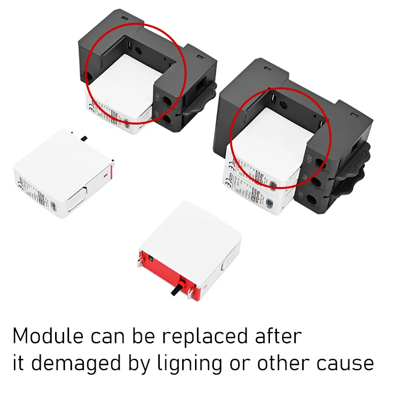 DC SPD 100V 250V 500V 800V 1000V Surge Arrester Protective Lightning Protector 20KA 40KA 60KA New Energy  DC Surge Protector