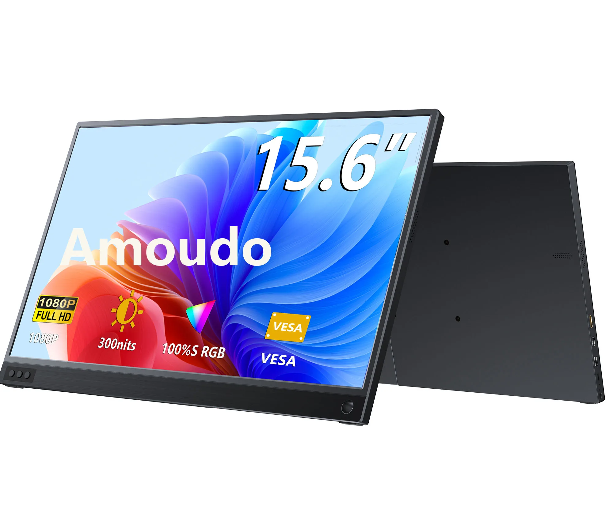 Amoudo 15.6 pouces moniteur Portable 1920x1080P étendre l'affichage IPS LCD panneau trou de stylo support VESA USBC Mini HDMI affichage Mobile