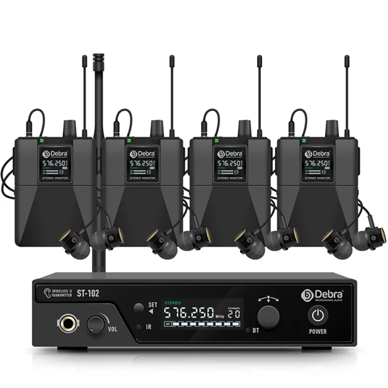 Wireless In-Ear Monitor System for Professional Stage recording studio drummer instrument Debra Audio ST-102