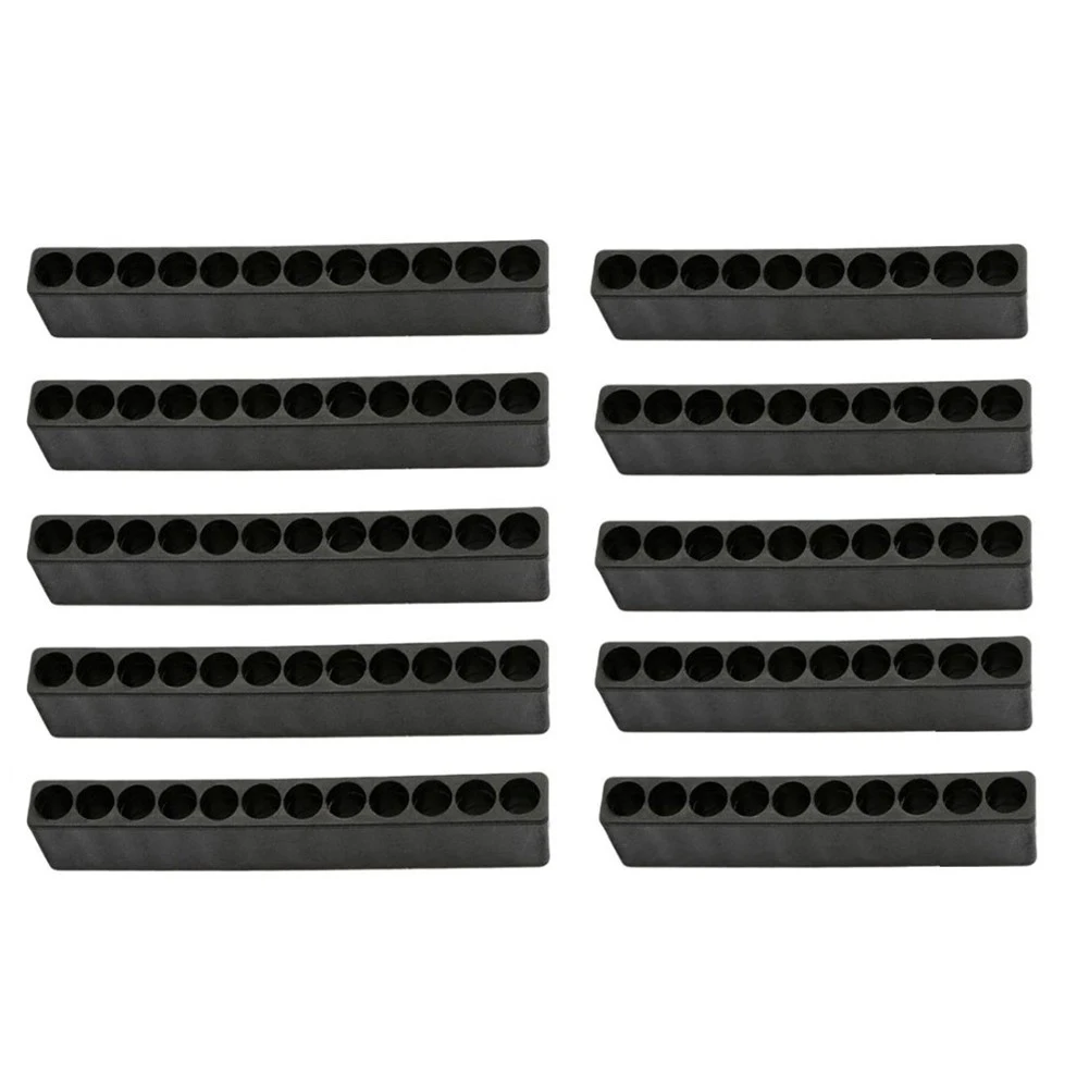 

10pcs Screwdriver Bit Holder 10/12 Hole 1/4'' Hex Shank Plastic Storage Holder For Electric Drill Bits Hand Tool Parts Storing