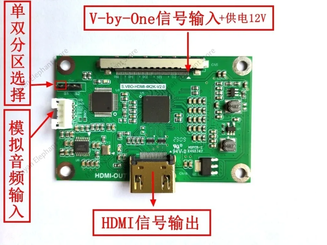 V-by-One to HDMI adapter board VB1/VBO to HDMI output Support single/dual splitter 4K signals