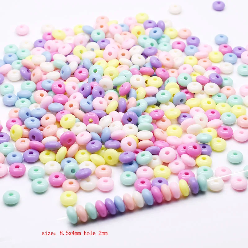 100pcs/Lot Round Shape Acrylic Beads Candy Color Loose Spacer Beads For Jewelry Making Findings DIY Handmade Necklace