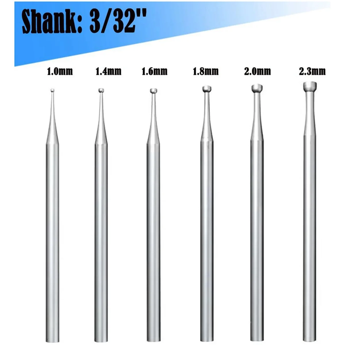 Imagem -02 - Rodada Burr Fio Redondo Bits Fazer Jóias 32 Shank Pcs