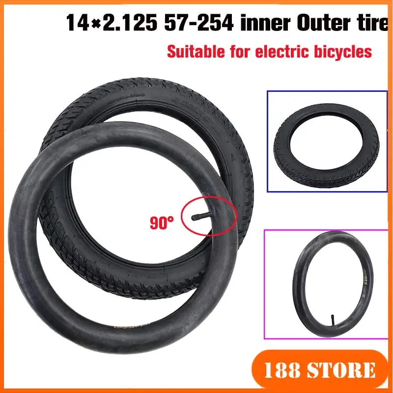 14X2,125 (57-254) innere äußere Reifen Für Elektrische Fahrrad Ersatz Fahrzeug Elektrische Fahrrad schlauch Reifen 14 Zoll Reifen