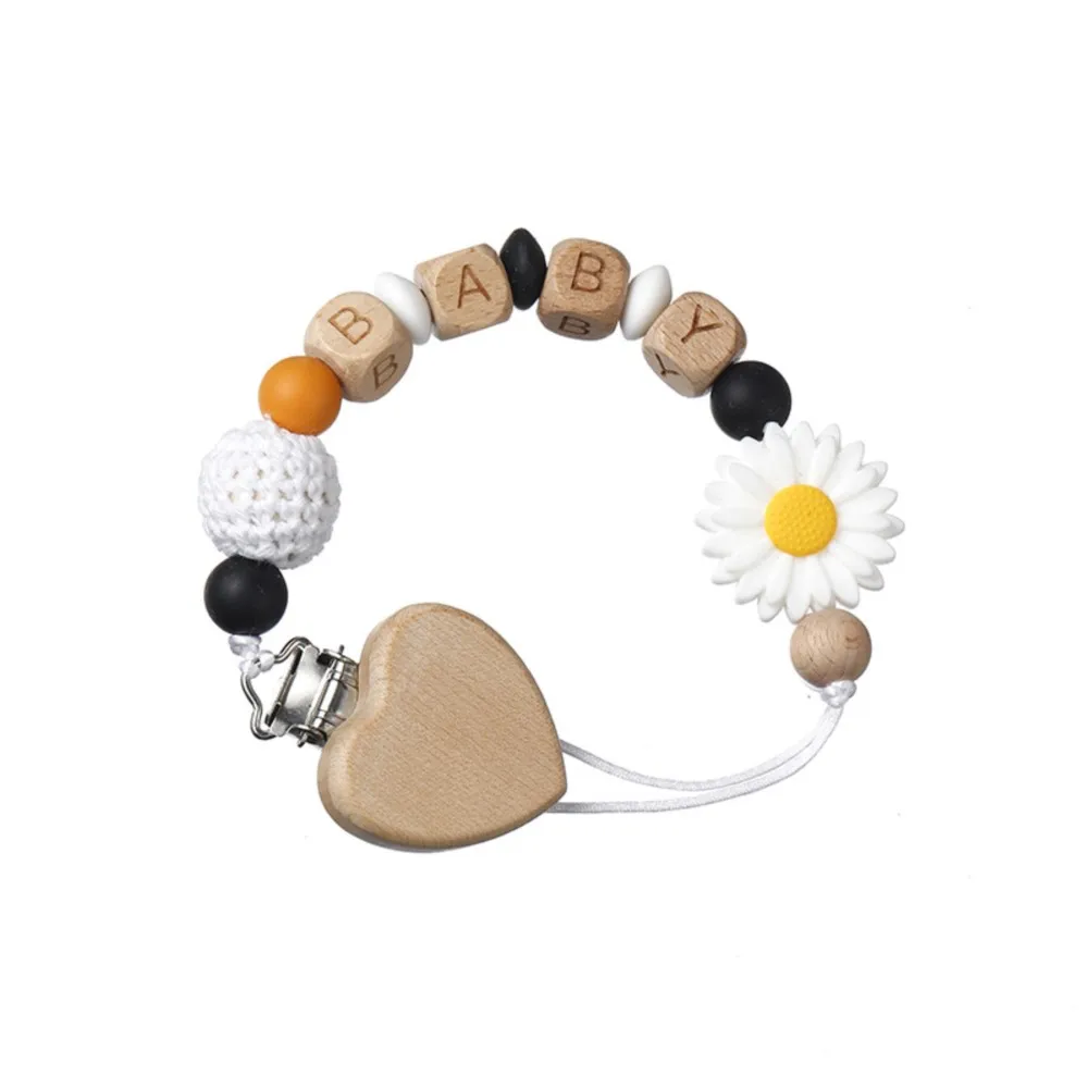 لهايات الأطفال من INS تحمل اسم شخصي على شكل قلب، كرة كروشيه وزهرة - لطيفة ومتعددة الاستخدامات للرضع