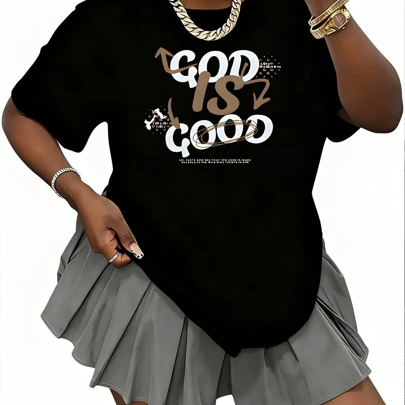 God (7) Women's 100% Cotton T-Shirt Fun Print Short Sleeve Top Casual Round Neck Tee S-5Xl