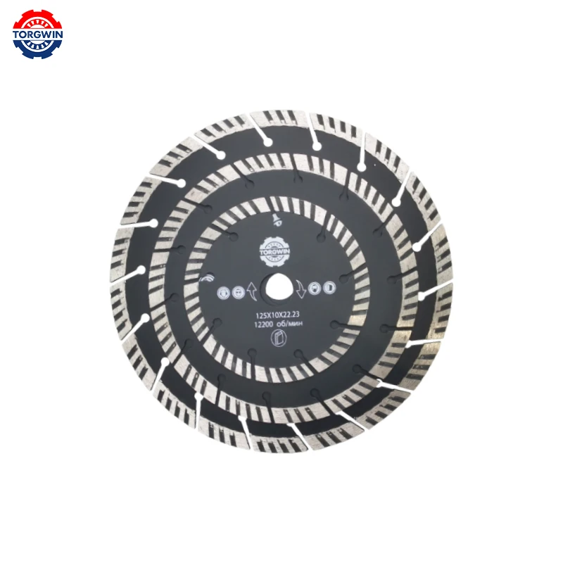 125/180/230mm*22.23mm Diamond Saw Blade Helical Teet Dry Cutting Disc for Marble Concrete Porcelain Tile Granite Quartz Stone