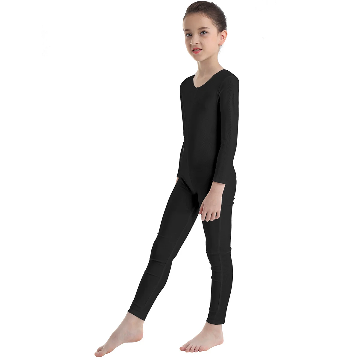 Kids Girls Ballet Dance Leotard Long Sleeve Gymnastics Jumpsuit Unitard Skating Acrobatics Yoga Training Performance Dancewear