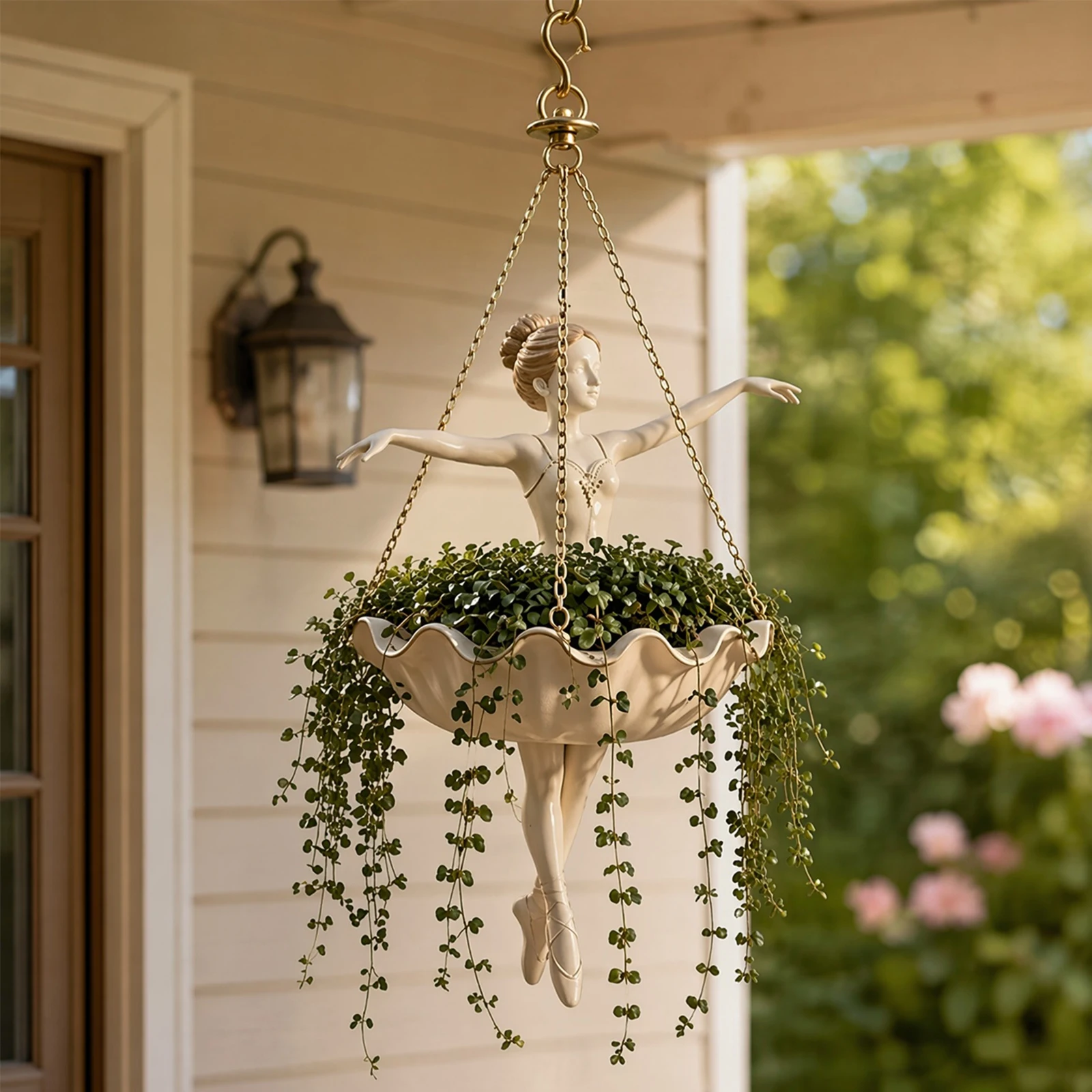 Spider Plant Hanging - ที่แขวนดอกไม้เรซิ่นรูปนักเต้นบัลเลต์ ติดตั้งง่ายและใช้งานได้หลากหลาย สำหรับปลูกไม้อวบน้ำ เถาวัลย์ และต้นไม้เลื้อย