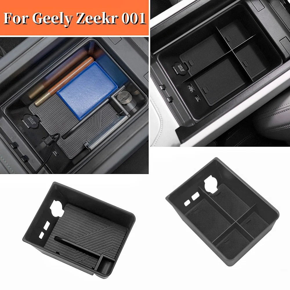 

For Zeekr 001 Accessories 2021-2023 2024 ABS Armrest Storage Box Central Control Storage Box Partition Oddments Box Retrofit