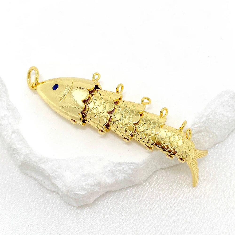 Trendy Gold Color Plain Lifelike Fish-shaped Pendant Charm Necklaces Jewelry Gift