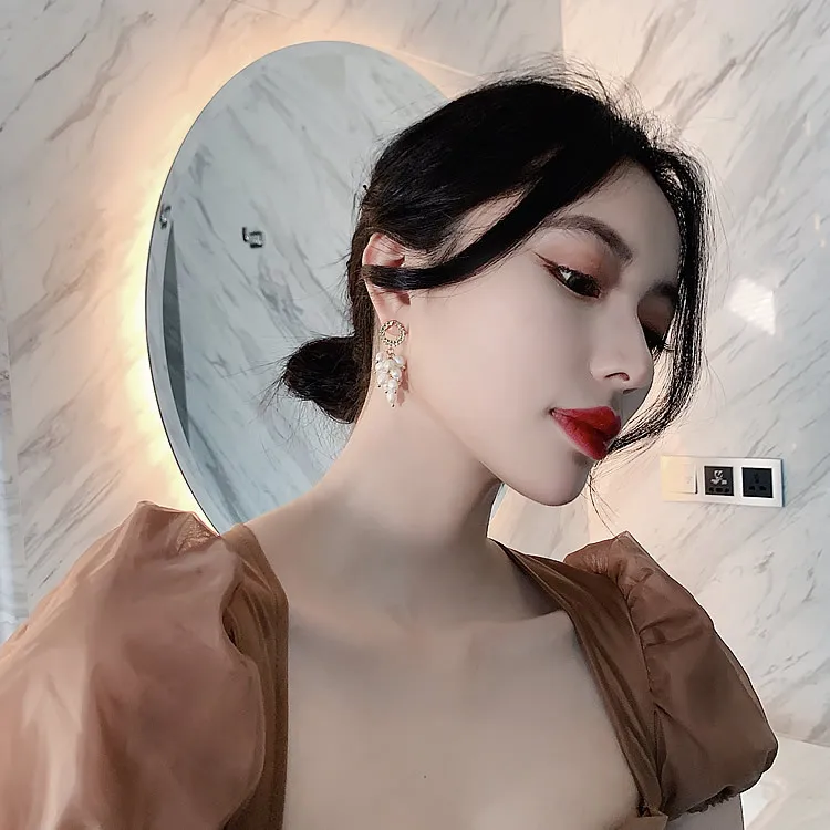 Heißer Verkauf Elegante Ähre Design Natürliche Süßwasser Perle 14K Gold Gefüllt Weibliche Quasten Stud Ohrringe Schmuck Für Frauen – Detail 5