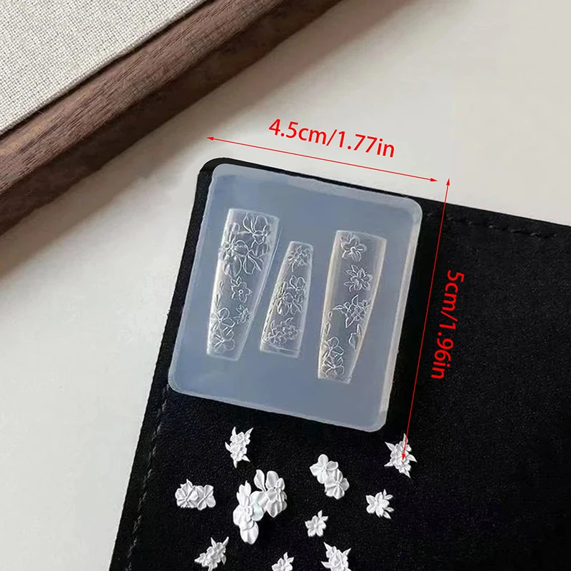 Stampo per unghie in silicone natalizio stile francese barocco Modello per unghie in rilievo 3D altamente trasparente Decorazioni per nail art fai da te