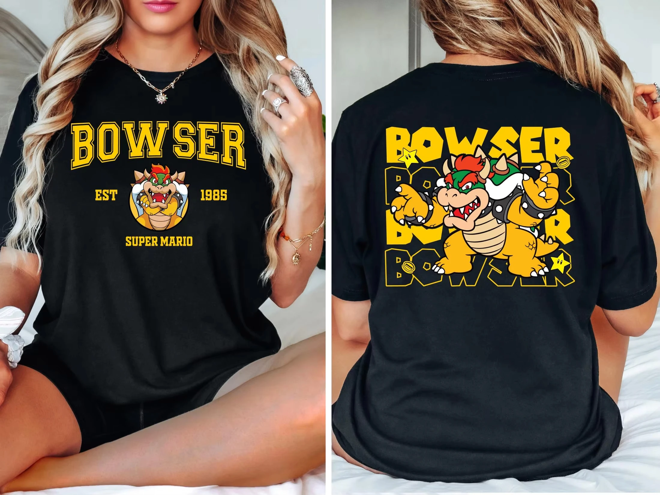 Anime Super Mario Yoshi T-Shirt Mario Bowser Peach T-Shirt 2026 Sommer Neu Herren und Damen Kinder Baumwolle Ins Y2k T-Shirt – Detail 6