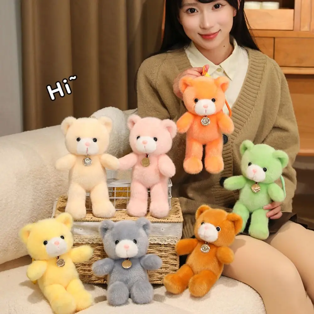 

Милый плюшевый брелок-подвеска в виде медведя, 20 см, разноцветный, с защитой от потери, для сумок и ключей