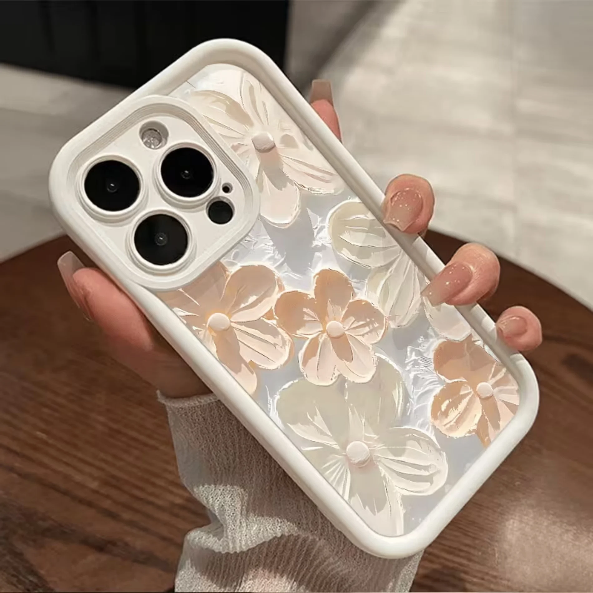 For iPhone 11 12 13 14 15 16 17 18 Pro XS Max 8 7 6 Plus Air Mini Vintage Floral Painting Phone Case Silicone Matte Back Cover view 5