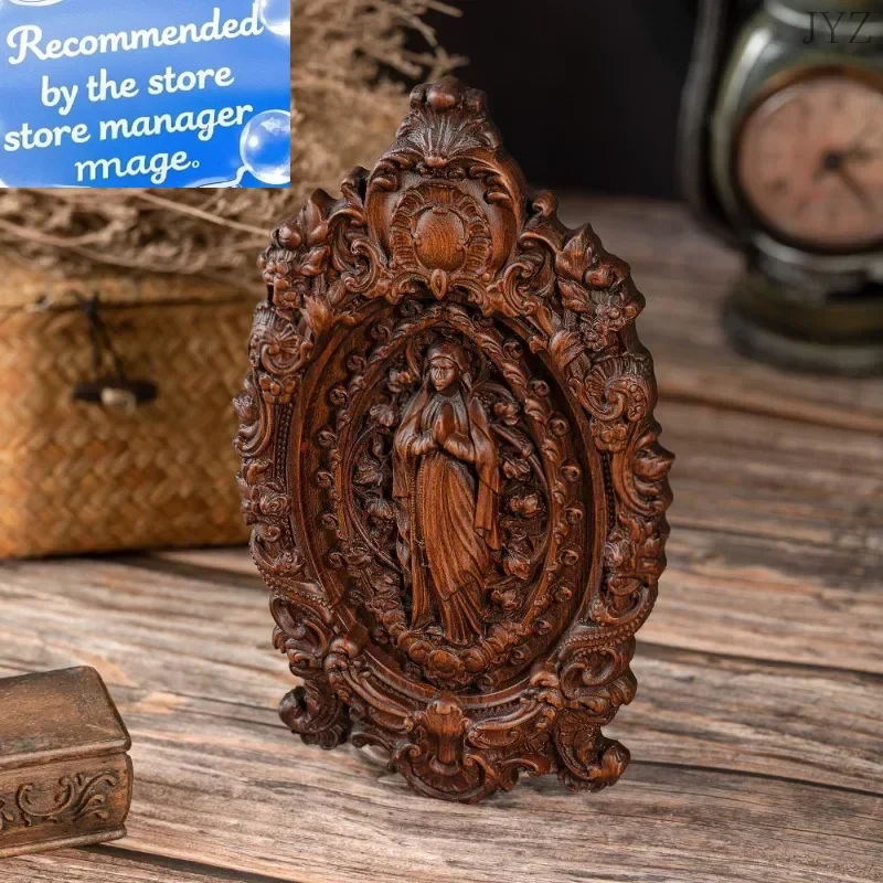 

Vintage Religious Virgin Catholic Prayer Church Mary Wooden Statue, Wall Decor Holy Statues Gift