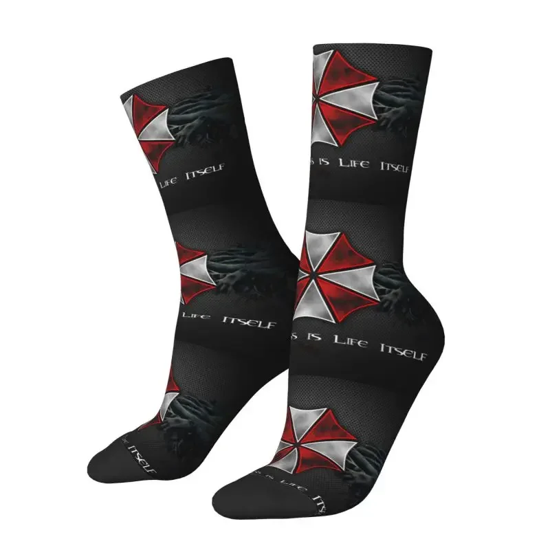 Umbrella Corporation Dress Socks for Men Women Warm Funny Novelty Horror Zombie Video Game Crew Socks