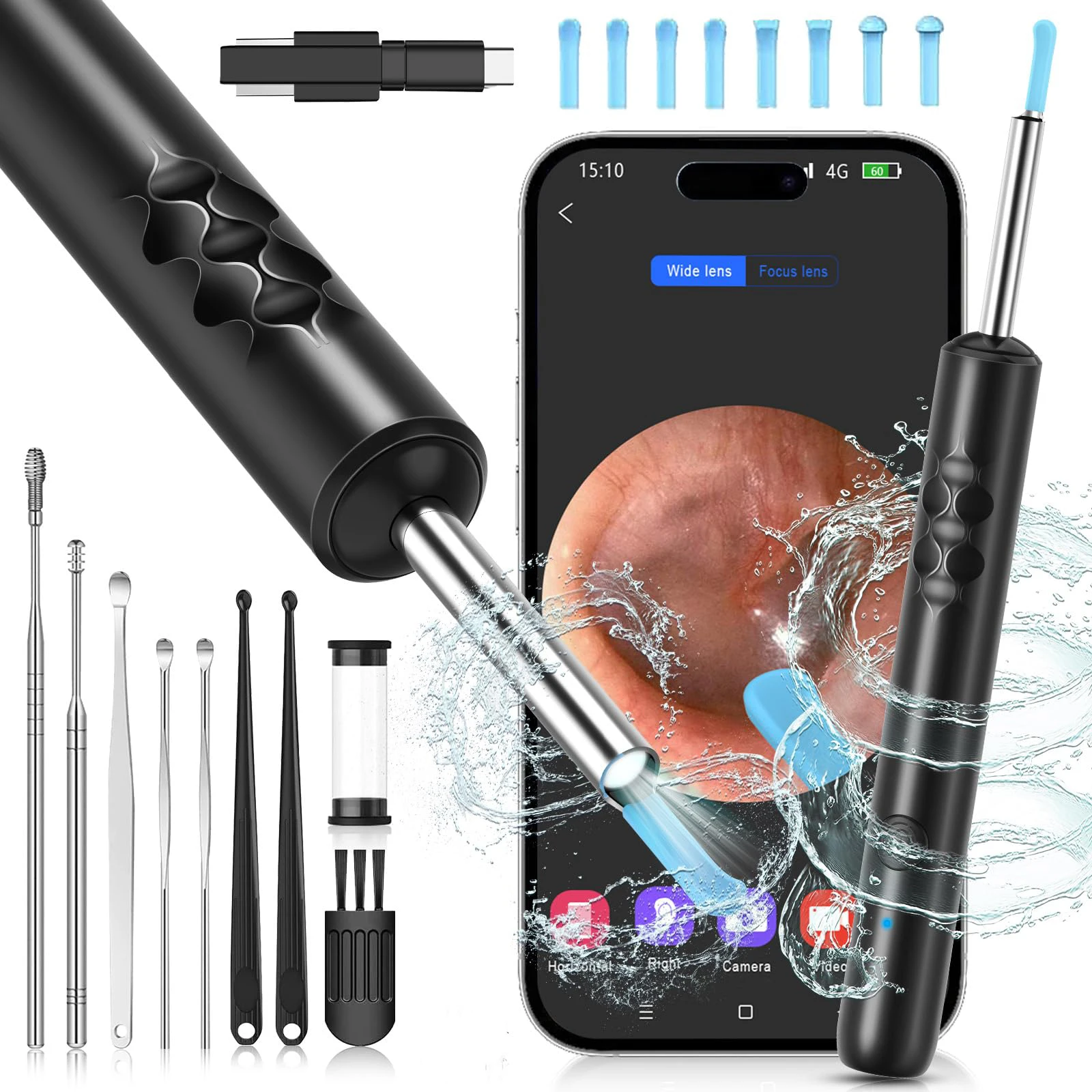 Ear Wax Removal, Upgraded Ear Cleaner with 1920P Camera, Ear Wax Removal Tool Camera with 8 Pcs Ear Set, with 7 Ear Spoon