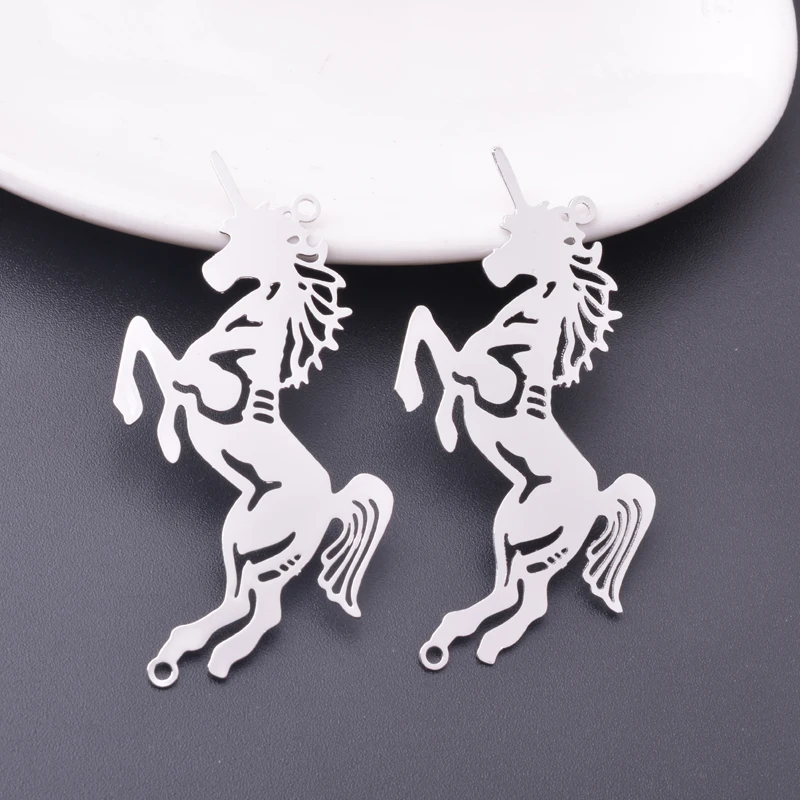 

10pcs 55*30mm Brass Animal unicorn Connector Rhodium plated Pendant DIY Jewelry Hang Accessories