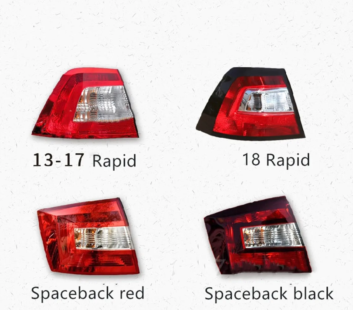 New LED Taillights Assembly for Skoda Rapid Spaceback 2013-18 Rear Lamp Brake Reverse Light Rear Back Up Lamp DRL