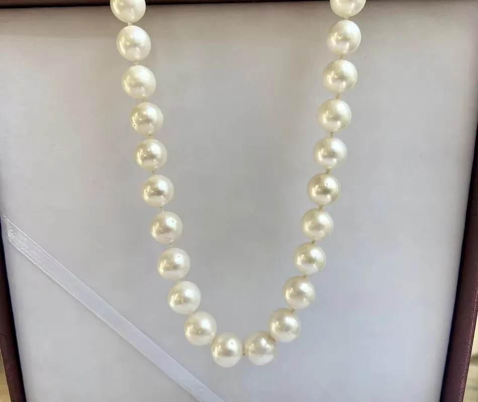 Special Price 11-12mm Natural White Genuine Pearl Necklace for Women, Round Pearl,Beads Necklace,Fine Jewelry,Wedding/Date