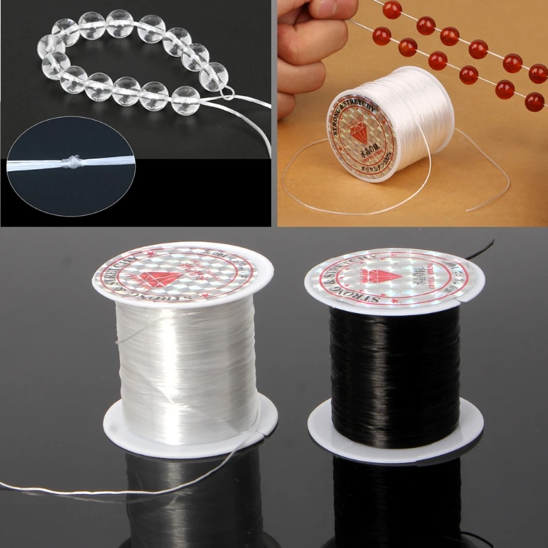 Seed Bead Thread Elastic Cord Stretch String Elastic Beading Cord Craft Thread for Jewelry Making 0.8mm Wide 10m Long