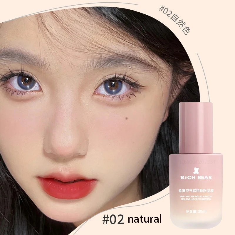 Creme bb líquido base corretivo à prova d'água cobertura completa iluminar rosto hidratante controle de óleo natural bb creme cosméticos