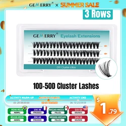 Gemerry Individual Cluster Lashes 30D DIY Eyelash Extensions 60pcs Lash Clusters Premade Volume Lashes Professional Makeup Tools