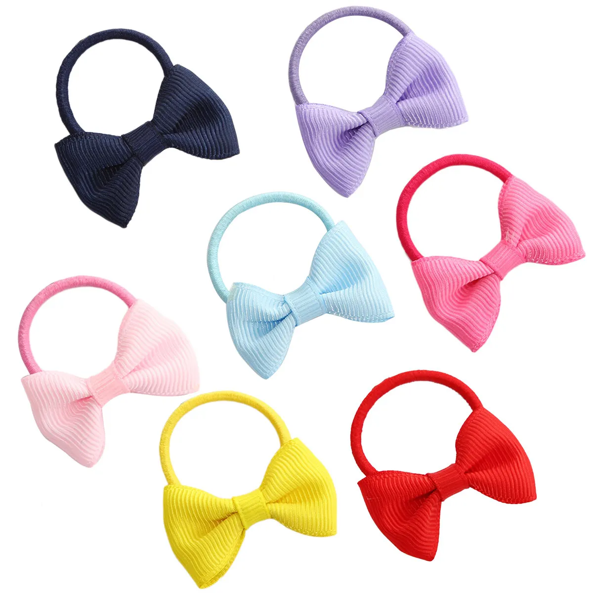 

14pcs Bowknot Hair Ties Girls Kids Accessories Elastic Bands Rich Colors No Metal Handmade Stretchy Secure Hold Matches Dresses