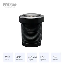 Witrue m12 lente olho de peixe 2.55mm abertura f2.0 formato 1/4 