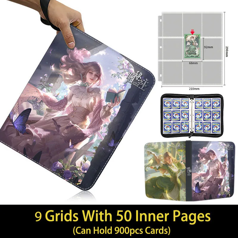 Lord of the Mysteries Card Binder Zipper 4/9 Pocket Anime Trading Game Cards Album Holder Book Folder with 50 inner Pages