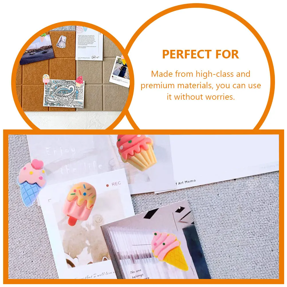 

30 Pcs Ice Cream Shaped Thumbtack Small Pushpins Replaceable Compact Sturdy Longtime Use Photo Wall Mounting Supplies