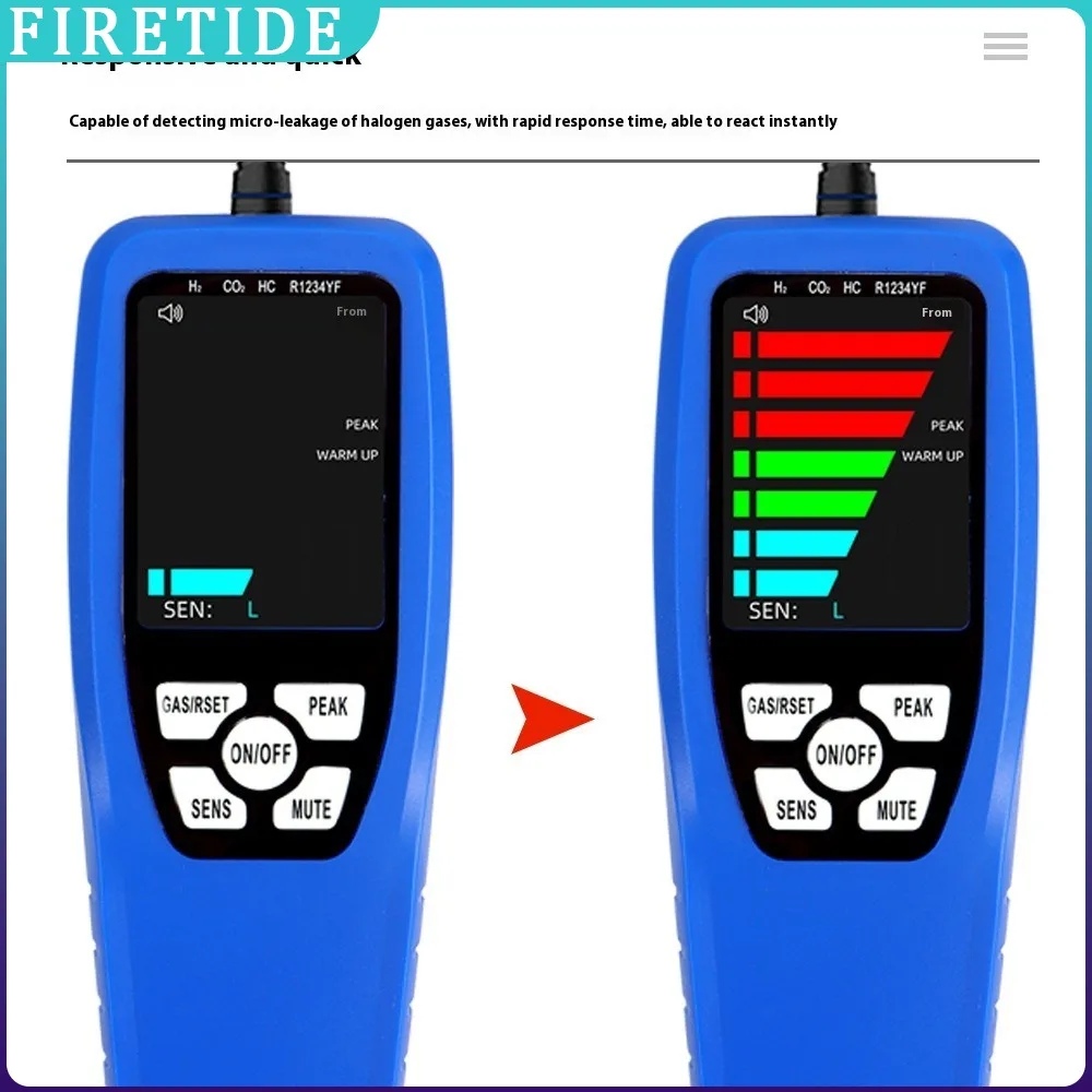 LD-200 كاشف تسرب المبردات المحمول محلل غاز الهالوجين لاختبار CFC/HFC/HCFC /r134a ، كاشف تسرب الميثان مع إنذار
