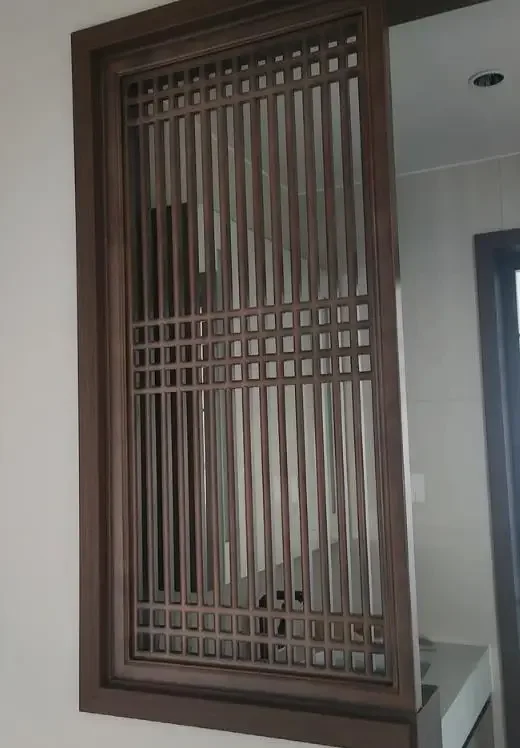 Solid wood lattice hollow new Chinese partition ancient building antique doors and windows porch screen custom